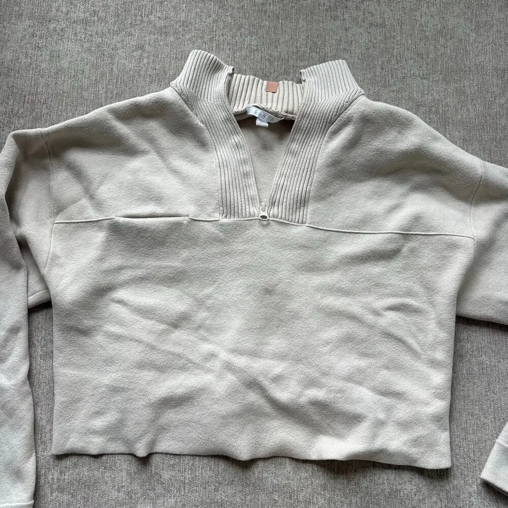 Lunya Beige Quarter Zip Sweater - Picture 3 of 6